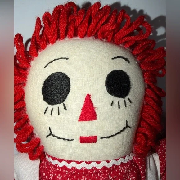 Handmade Raggedy Ann Style Cloth Doll 19” Soft Doll - Picture 3 of 6